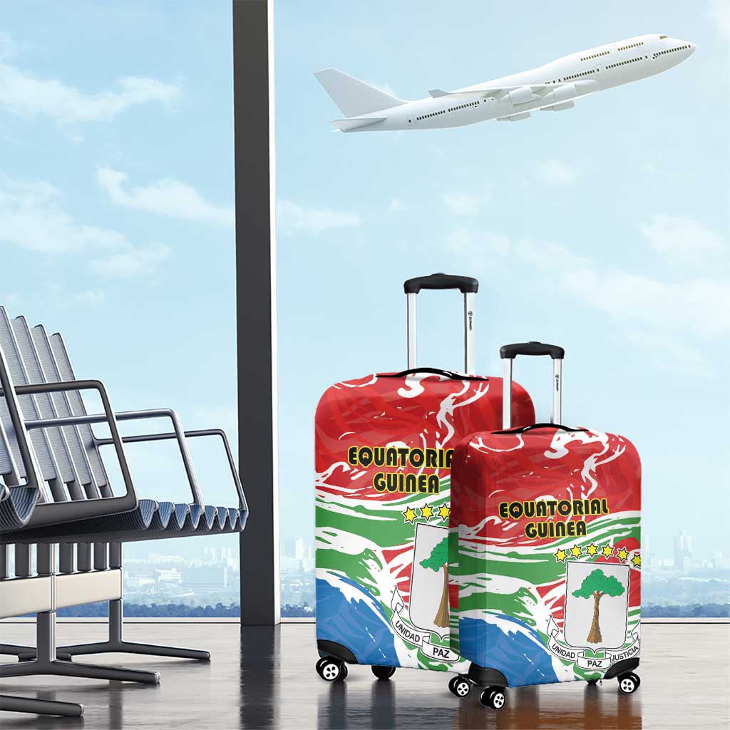 Equatorial Guinea Independence Day Luggage Cover Coat Of Arms With Map - Wonder Print Shop