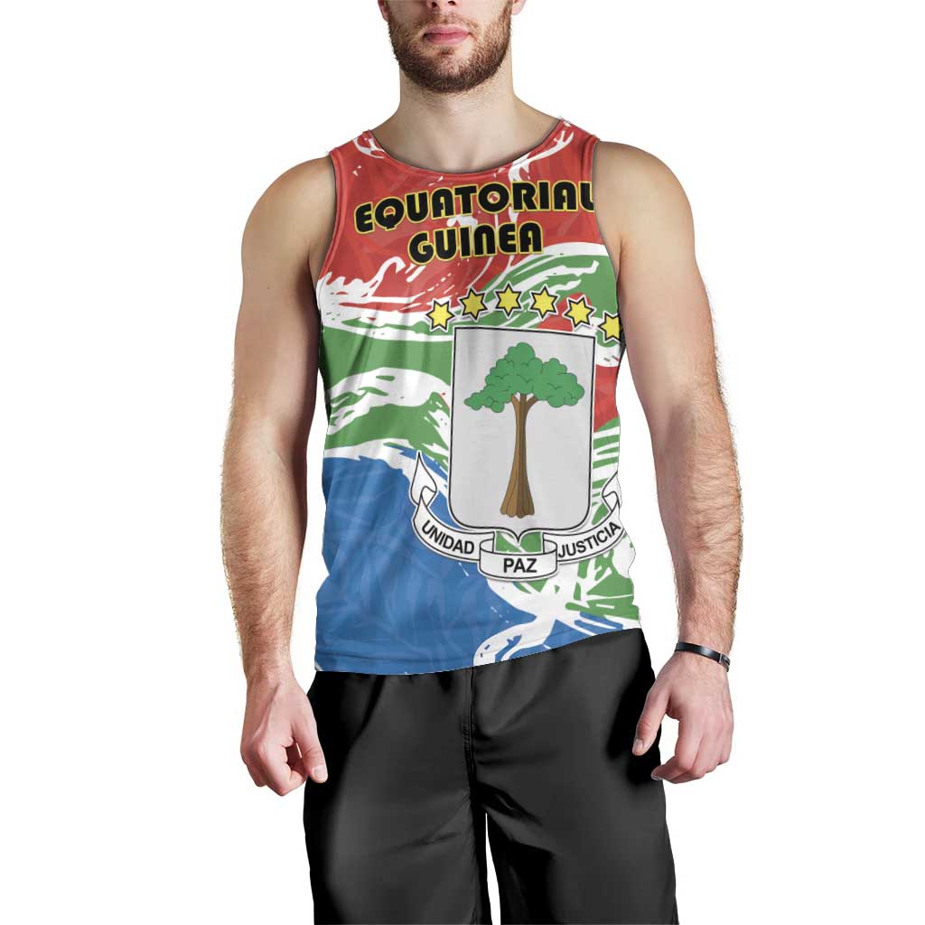 Personalized Equatorial Guinea Independence Day Men Tank Top Coat Of Arms With Map - Wonder Print Shop