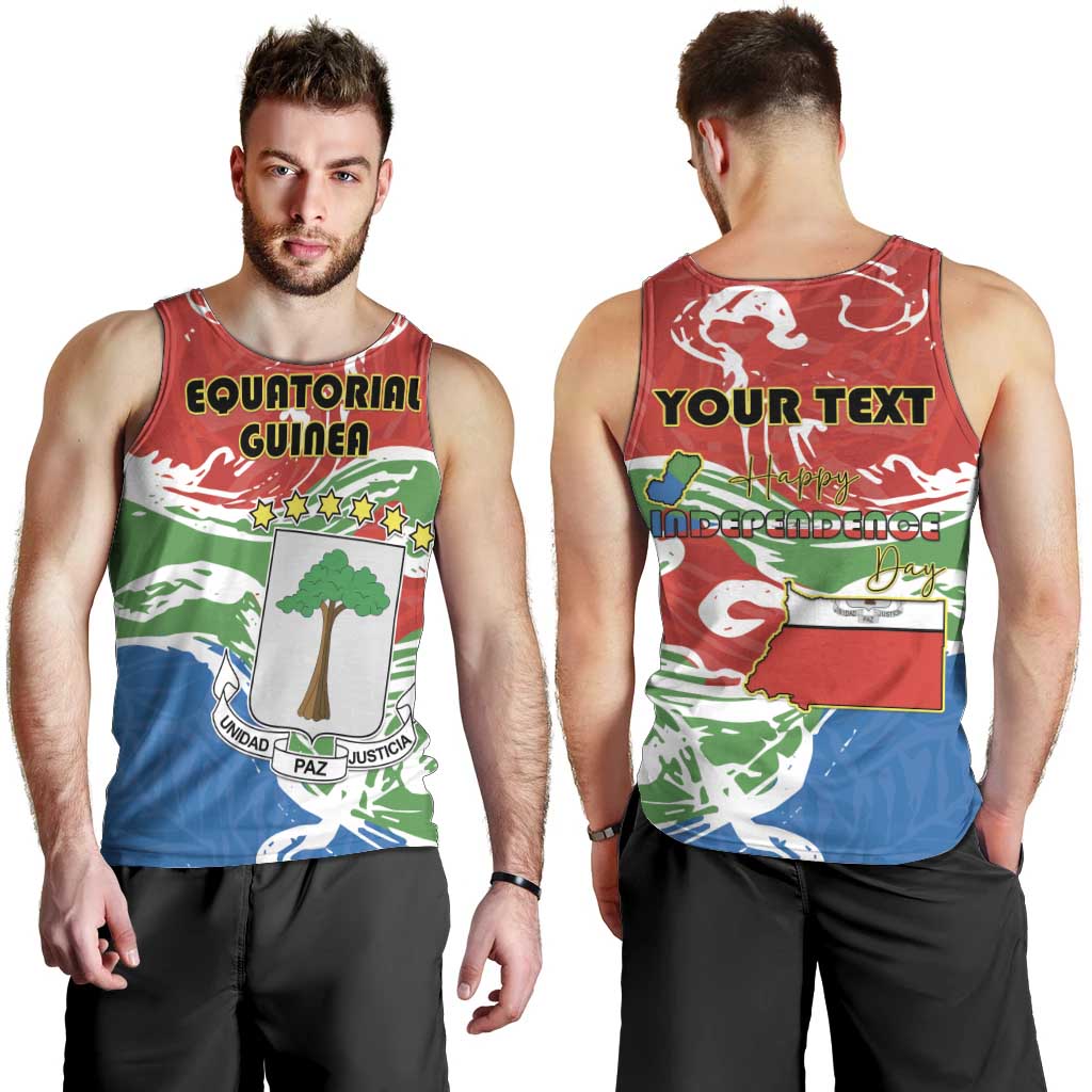 Personalized Equatorial Guinea Independence Day Men Tank Top Coat Of Arms With Map - Wonder Print Shop