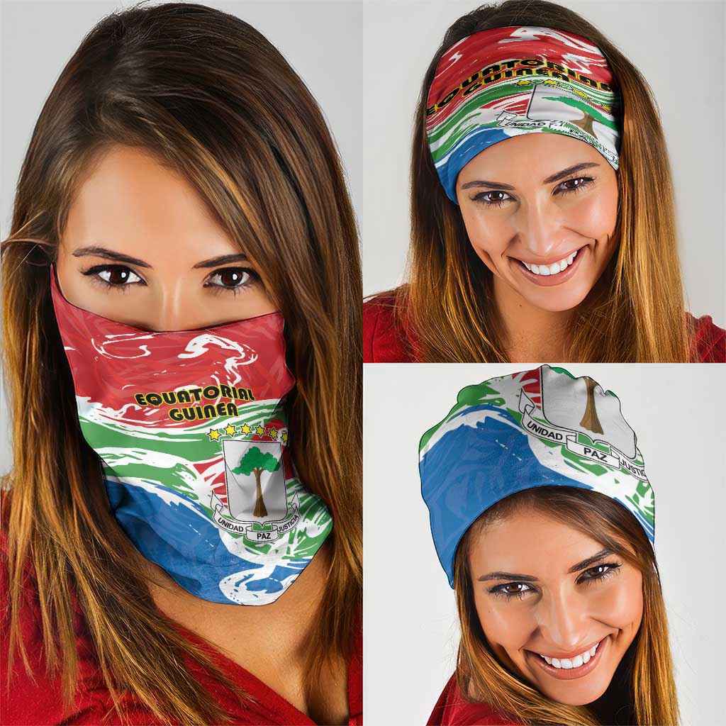 Equatorial Guinea Independence Day Neck Gaiter Coat Of Arms With Map - Wonder Print Shop