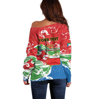 Personalized Equatorial Guinea Independence Day Off Shoulder Sweater Coat Of Arms With Map - Wonder Print Shop