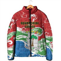 Personalized Equatorial Guinea Independence Day Padded Jacket Coat Of Arms With Map - Wonder Print Shop