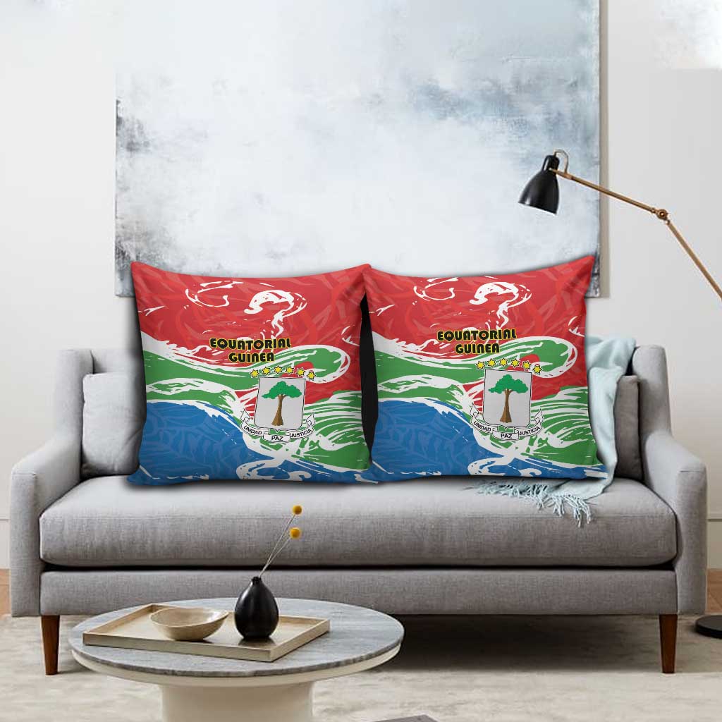 Equatorial Guinea Independence Day Pillow Cover Coat Of Arms With Map - Wonder Print Shop