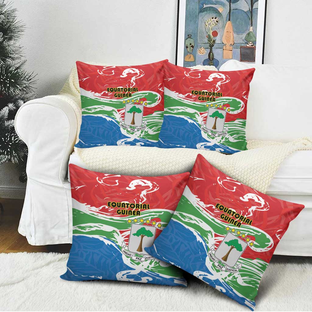Equatorial Guinea Independence Day Pillow Cover Coat Of Arms With Map - Wonder Print Shop