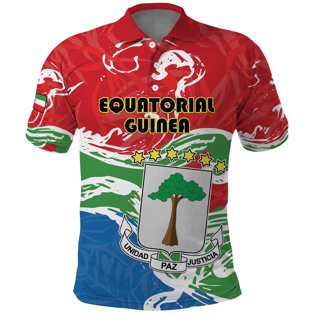 Personalized Equatorial Guinea Independence Day Polo Shirt Coat Of Arms With Map - Wonder Print Shop