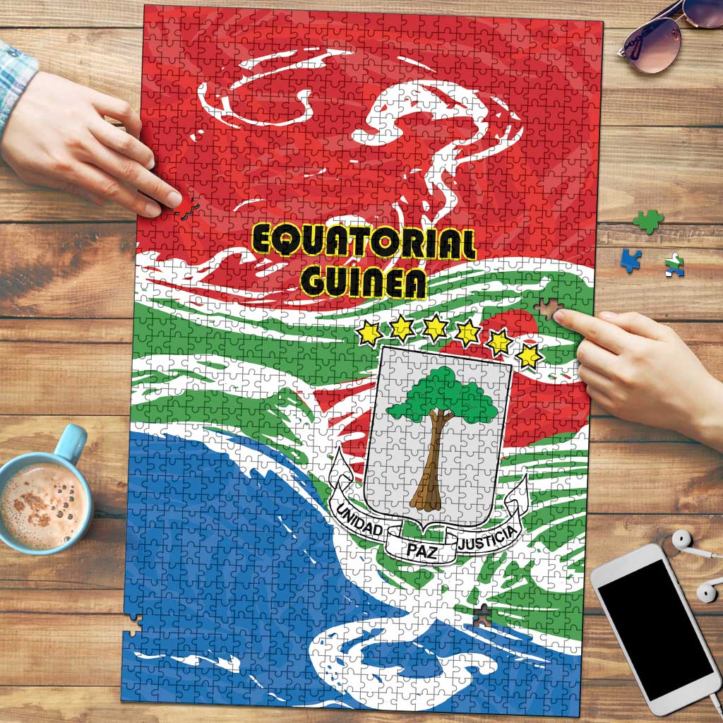 Equatorial Guinea Independence Day Puzzle Coat Of Arms With Map - Wonder Print Shop