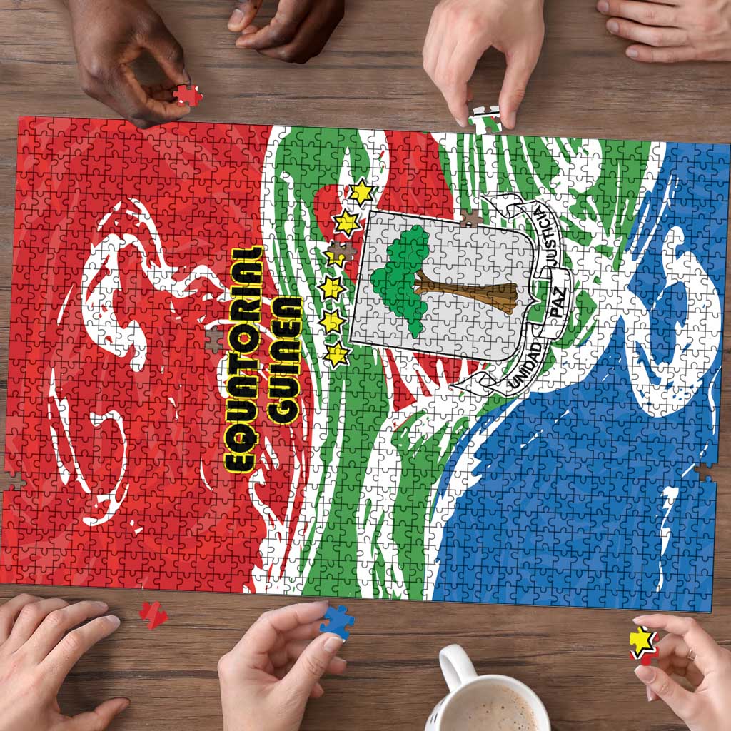 Equatorial Guinea Independence Day Puzzle Coat Of Arms With Map - Wonder Print Shop