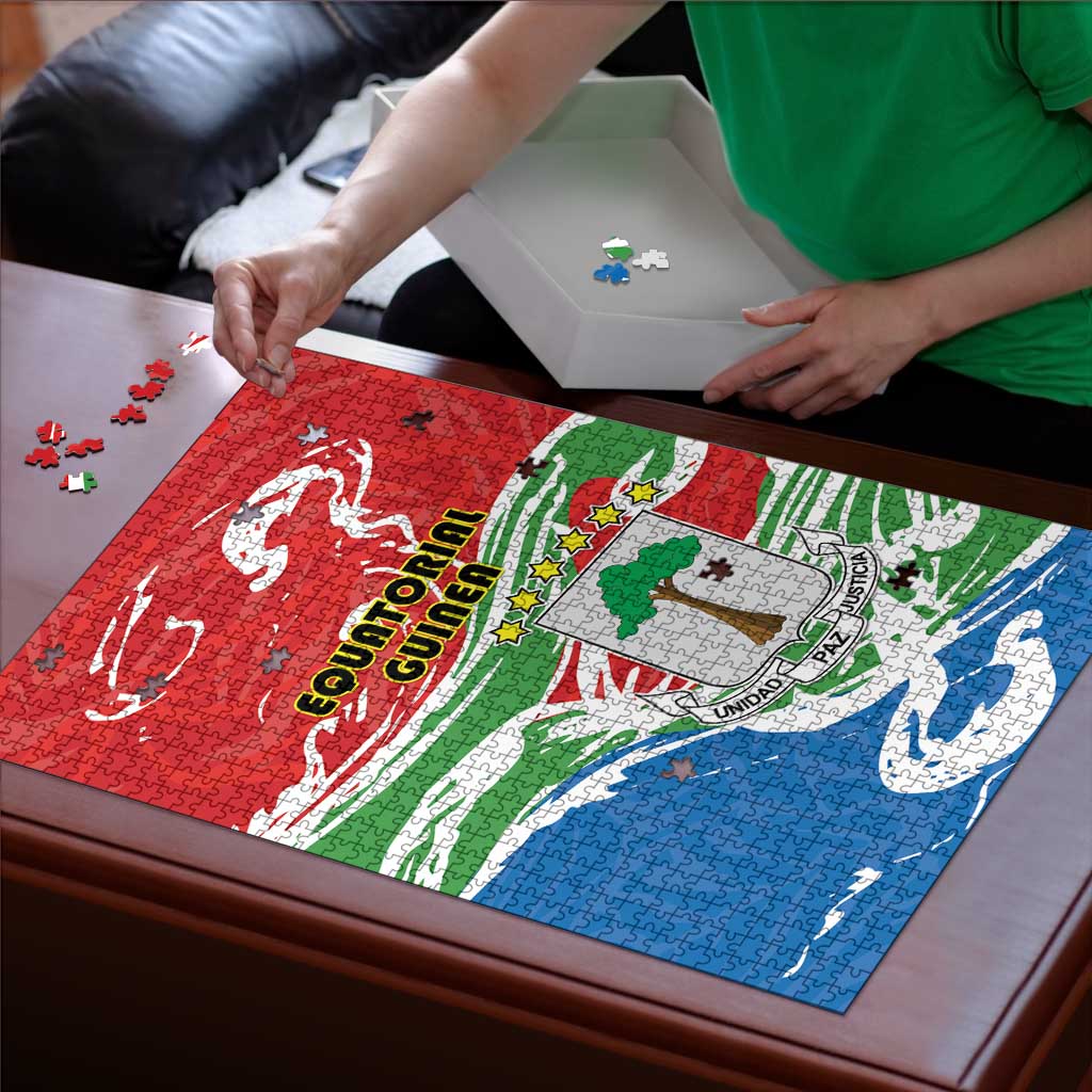 Equatorial Guinea Independence Day Puzzle Coat Of Arms With Map - Wonder Print Shop