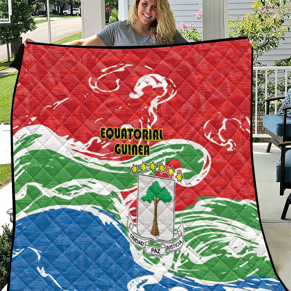 Equatorial Guinea Independence Day Quilt Coat Of Arms With Map - Wonder Print Shop