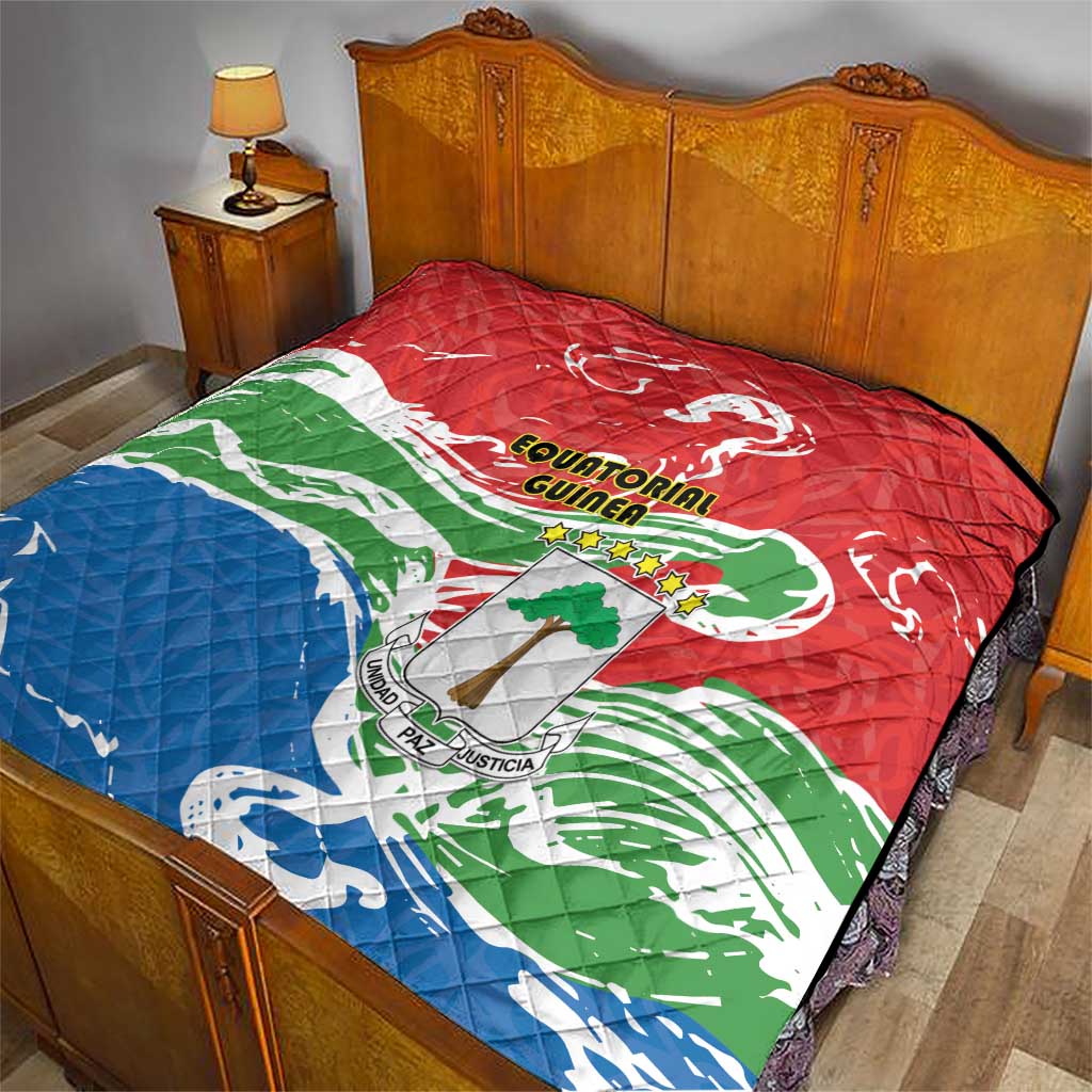 Equatorial Guinea Independence Day Quilt Coat Of Arms With Map - Wonder Print Shop