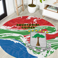 Equatorial Guinea Independence Day Round Carpet Coat Of Arms With Map - Wonder Print Shop