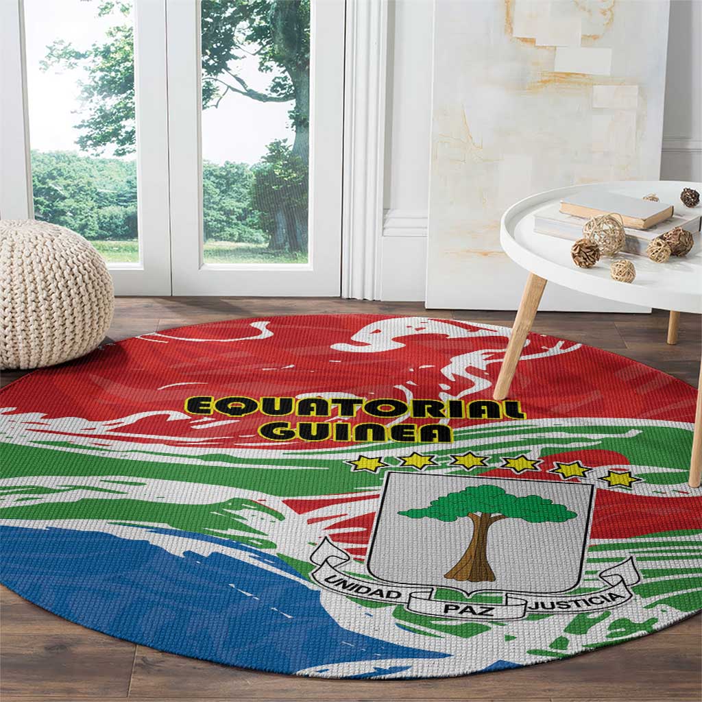 Equatorial Guinea Independence Day Round Carpet Coat Of Arms With Map - Wonder Print Shop