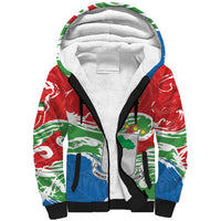 Personalized Equatorial Guinea Independence Day Sherpa Hoodie Coat Of Arms With Map - Wonder Print Shop