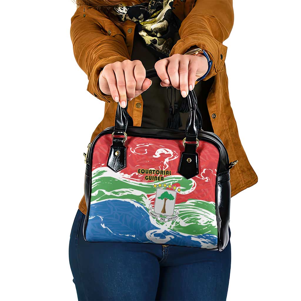 Equatorial Guinea Independence Day Shoulder Handbag Coat Of Arms With Map - Wonder Print Shop