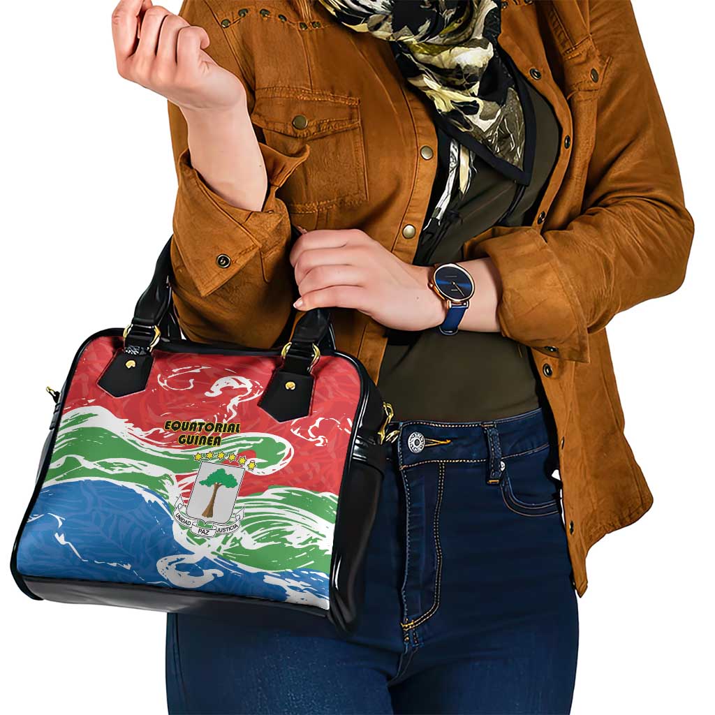Equatorial Guinea Independence Day Shoulder Handbag Coat Of Arms With Map - Wonder Print Shop