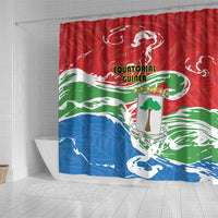Equatorial Guinea Independence Day Shower Curtain Coat Of Arms With Map - Wonder Print Shop
