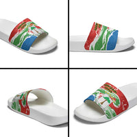 Equatorial Guinea Independence Day Slide Sandals Coat Of Arms With Map - Wonder Print Shop