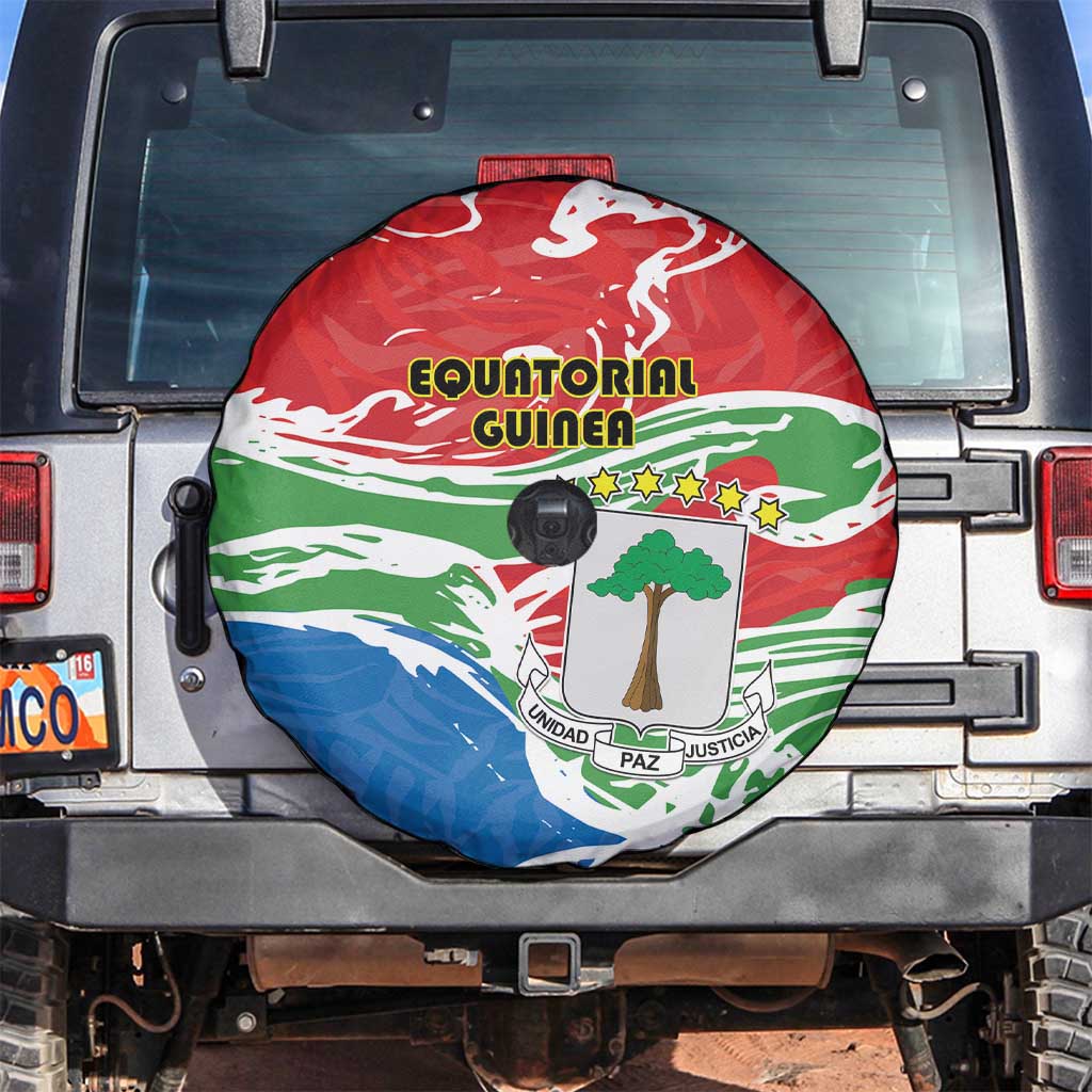 Equatorial Guinea Independence Day Spare Tire Cover Coat Of Arms With Map - Wonder Print Shop