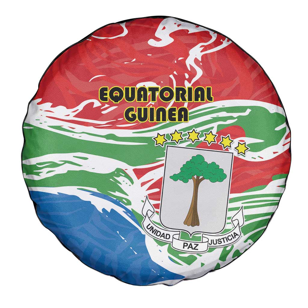 Equatorial Guinea Independence Day Spare Tire Cover Coat Of Arms With Map - Wonder Print Shop