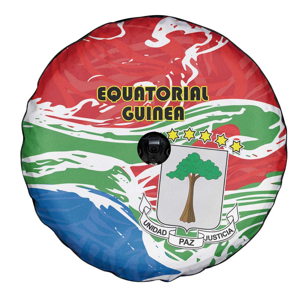 Equatorial Guinea Independence Day Spare Tire Cover Coat Of Arms With Map - Wonder Print Shop