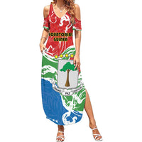 Personalized Equatorial Guinea Independence Day Summer Maxi Dress Coat Of Arms With Map - Wonder Print Shop
