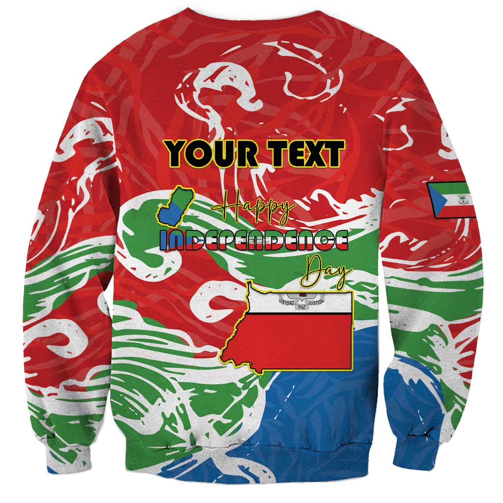 Personalized Equatorial Guinea Independence Day Sweatshirt Coat Of Arms With Map - Wonder Print Shop