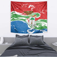 Equatorial Guinea Independence Day Tapestry Coat Of Arms With Map - Wonder Print Shop