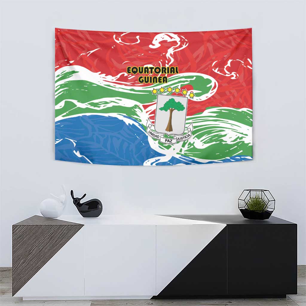 Equatorial Guinea Independence Day Tapestry Coat Of Arms With Map - Wonder Print Shop
