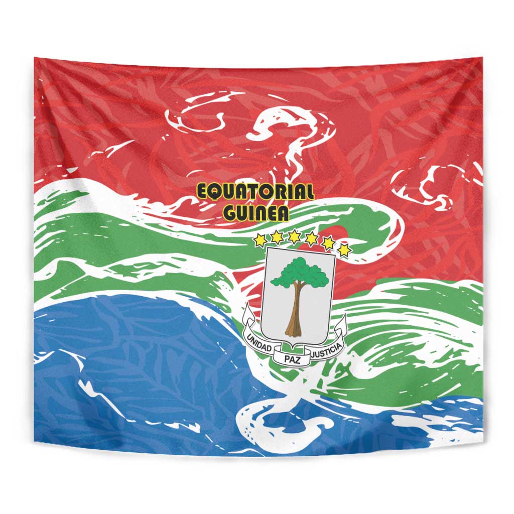 Equatorial Guinea Independence Day Tapestry Coat Of Arms With Map - Wonder Print Shop