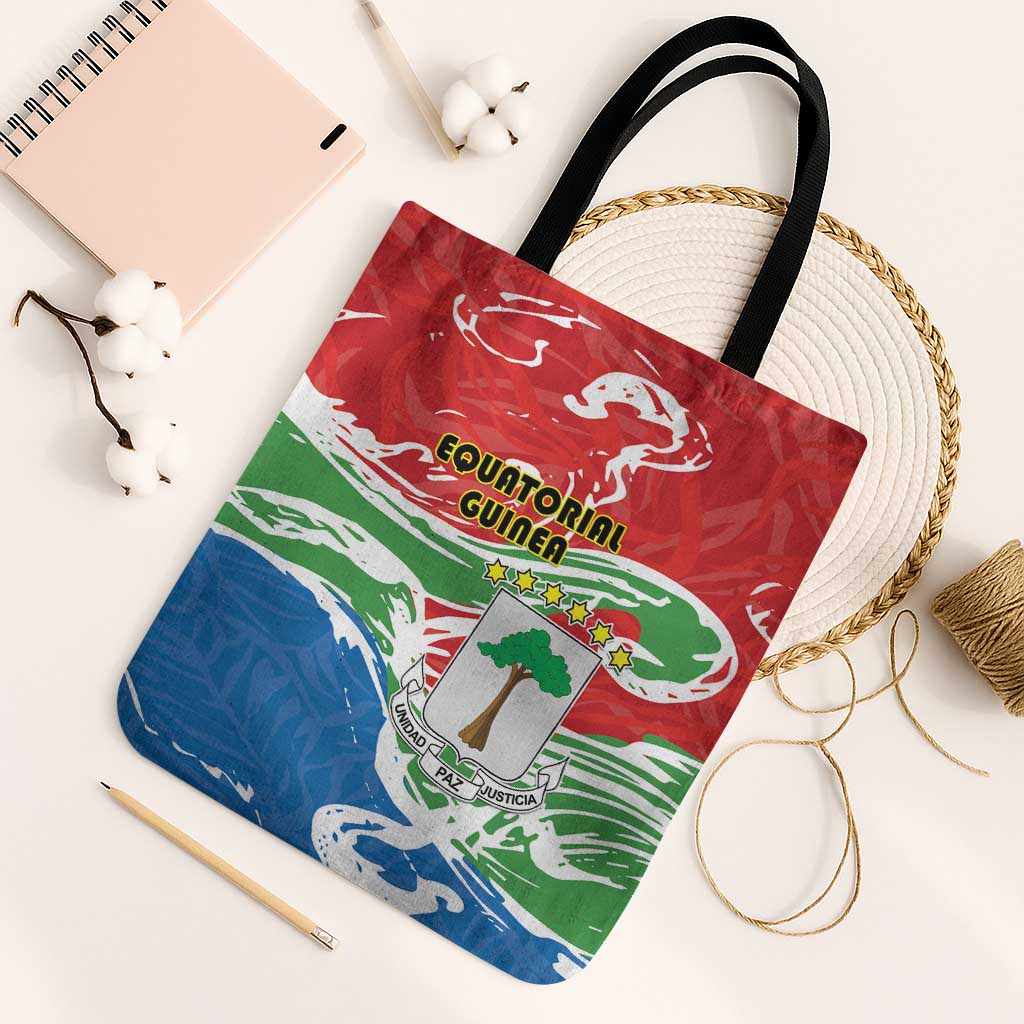 Equatorial Guinea Independence Day Tote Bag Coat Of Arms With Map - Wonder Print Shop
