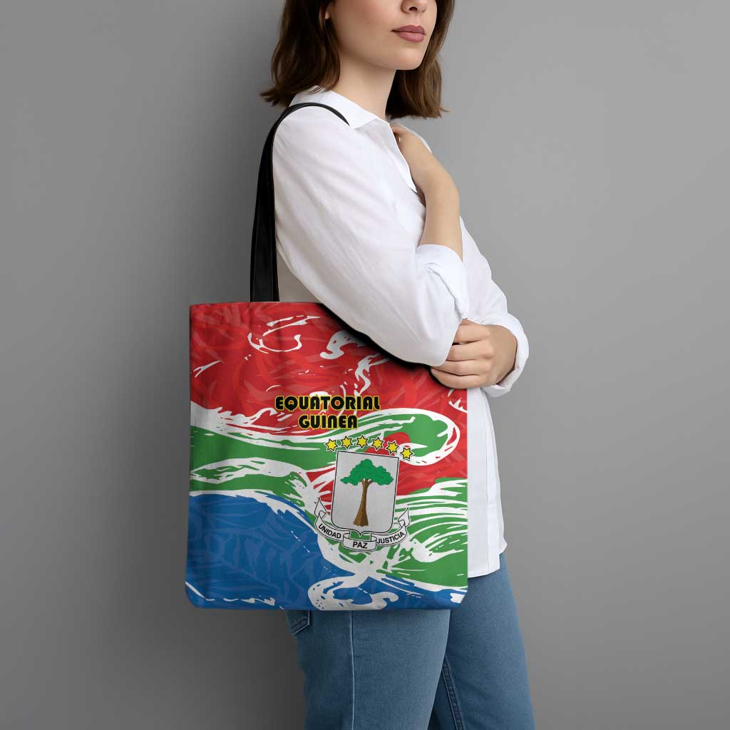 Equatorial Guinea Independence Day Tote Bag Coat Of Arms With Map - Wonder Print Shop