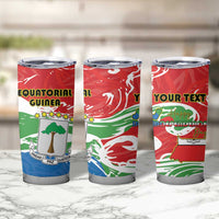 Personalized Equatorial Guinea Independence Day Tumbler Cup Coat Of Arms With Map - Wonder Print Shop