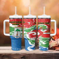 Personalized Equatorial Guinea Independence Day Tumbler With Handle Coat Of Arms With Map - Wonder Print Shop