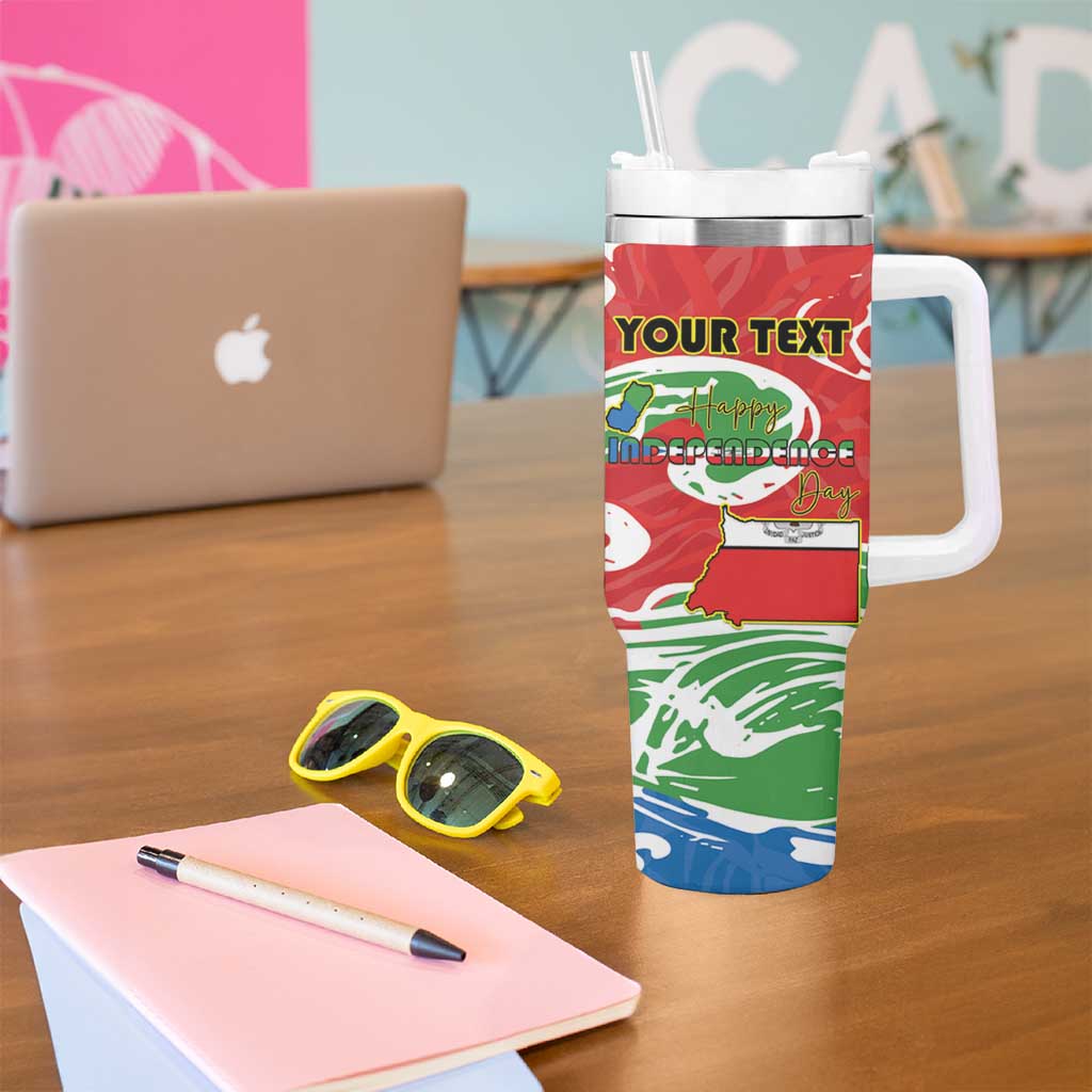 Personalized Equatorial Guinea Independence Day Tumbler With Handle Coat Of Arms With Map - Wonder Print Shop