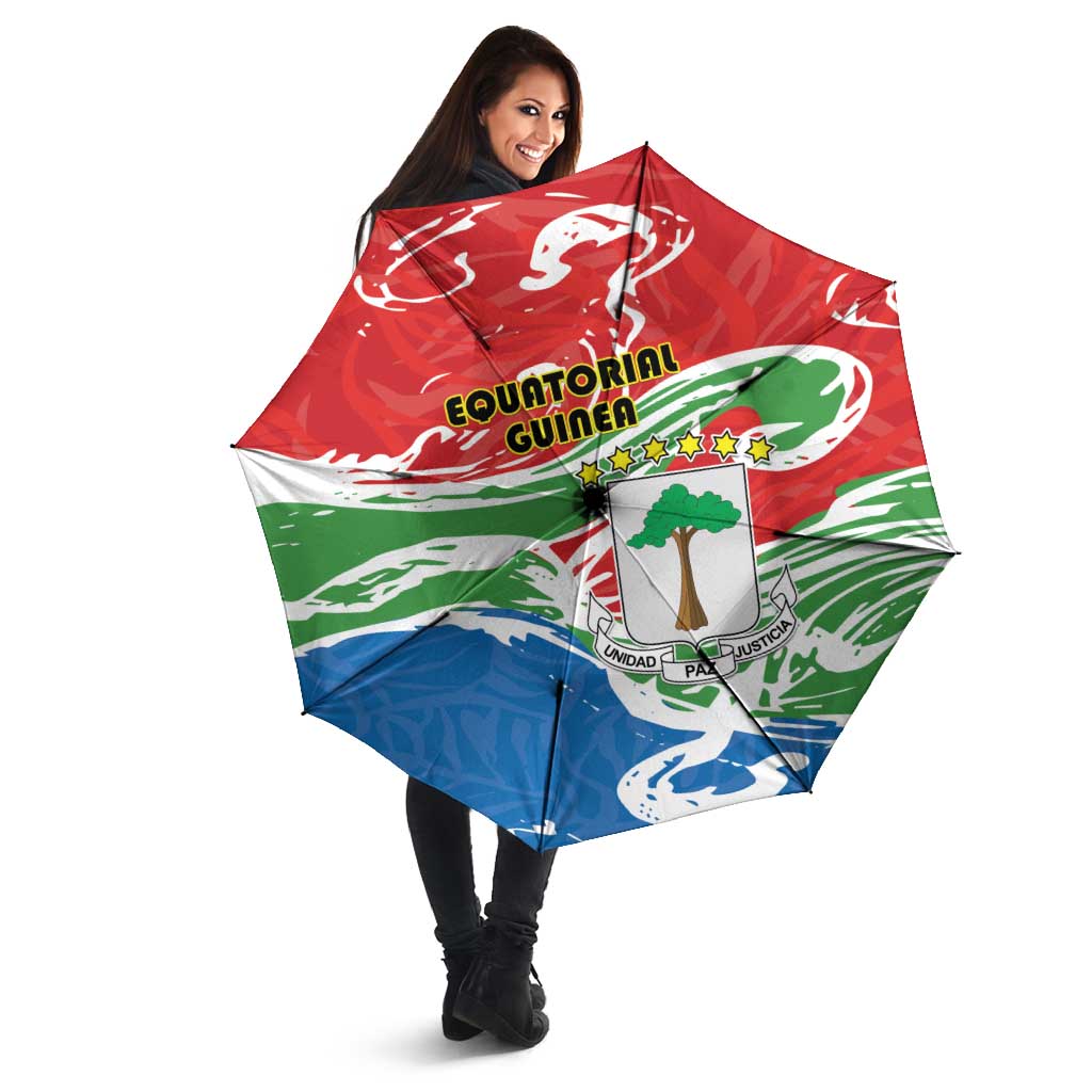 Equatorial Guinea Independence Day Umbrella Coat Of Arms With Map - Wonder Print Shop