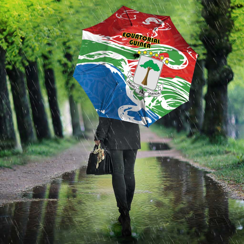 Equatorial Guinea Independence Day Umbrella Coat Of Arms With Map - Wonder Print Shop