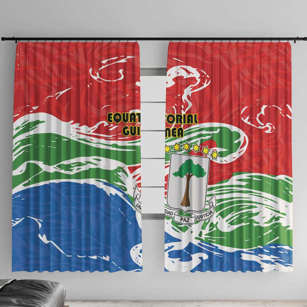 Equatorial Guinea Independence Day Window Curtain Coat Of Arms With Map - Wonder Print Shop