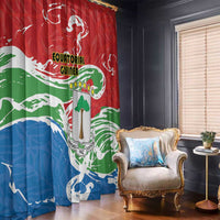 Equatorial Guinea Independence Day Window Curtain Coat Of Arms With Map - Wonder Print Shop