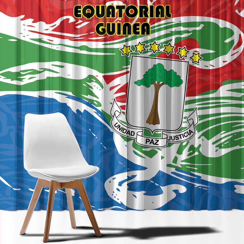Equatorial Guinea Independence Day Window Curtain Coat Of Arms With Map - Wonder Print Shop