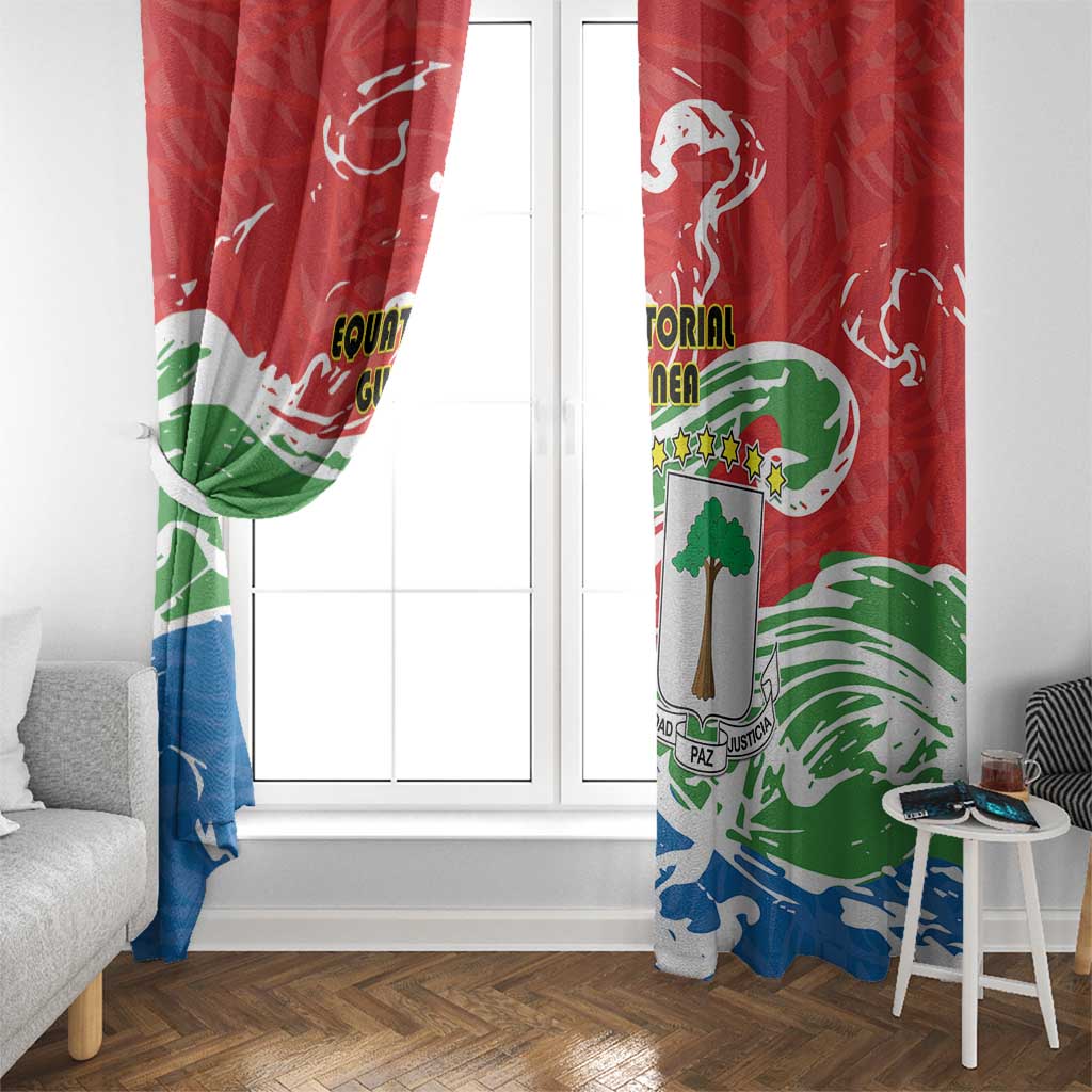 Equatorial Guinea Independence Day Window Curtain Coat Of Arms With Map - Wonder Print Shop