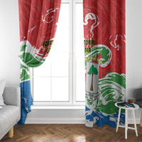 Equatorial Guinea Independence Day Window Curtain Coat Of Arms With Map - Wonder Print Shop