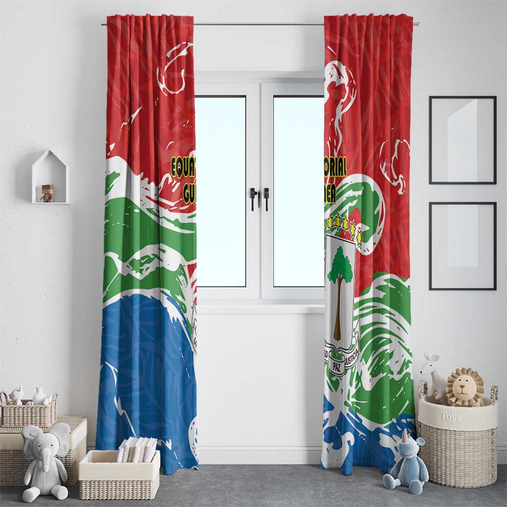 Equatorial Guinea Independence Day Window Curtain Coat Of Arms With Map - Wonder Print Shop