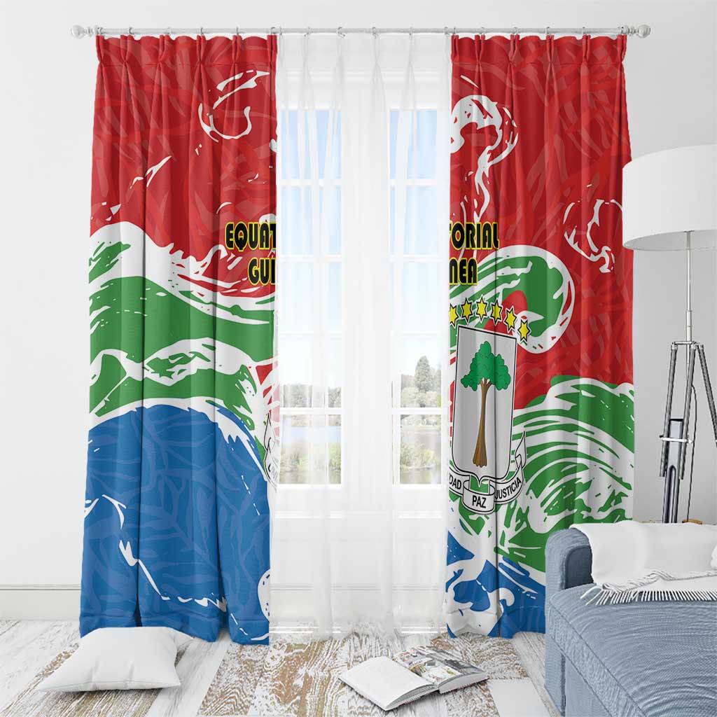 Equatorial Guinea Independence Day Window Curtain Coat Of Arms With Map - Wonder Print Shop