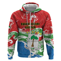 Personalized Equatorial Guinea Independence Day Zip Hoodie Coat Of Arms With Map - Wonder Print Shop