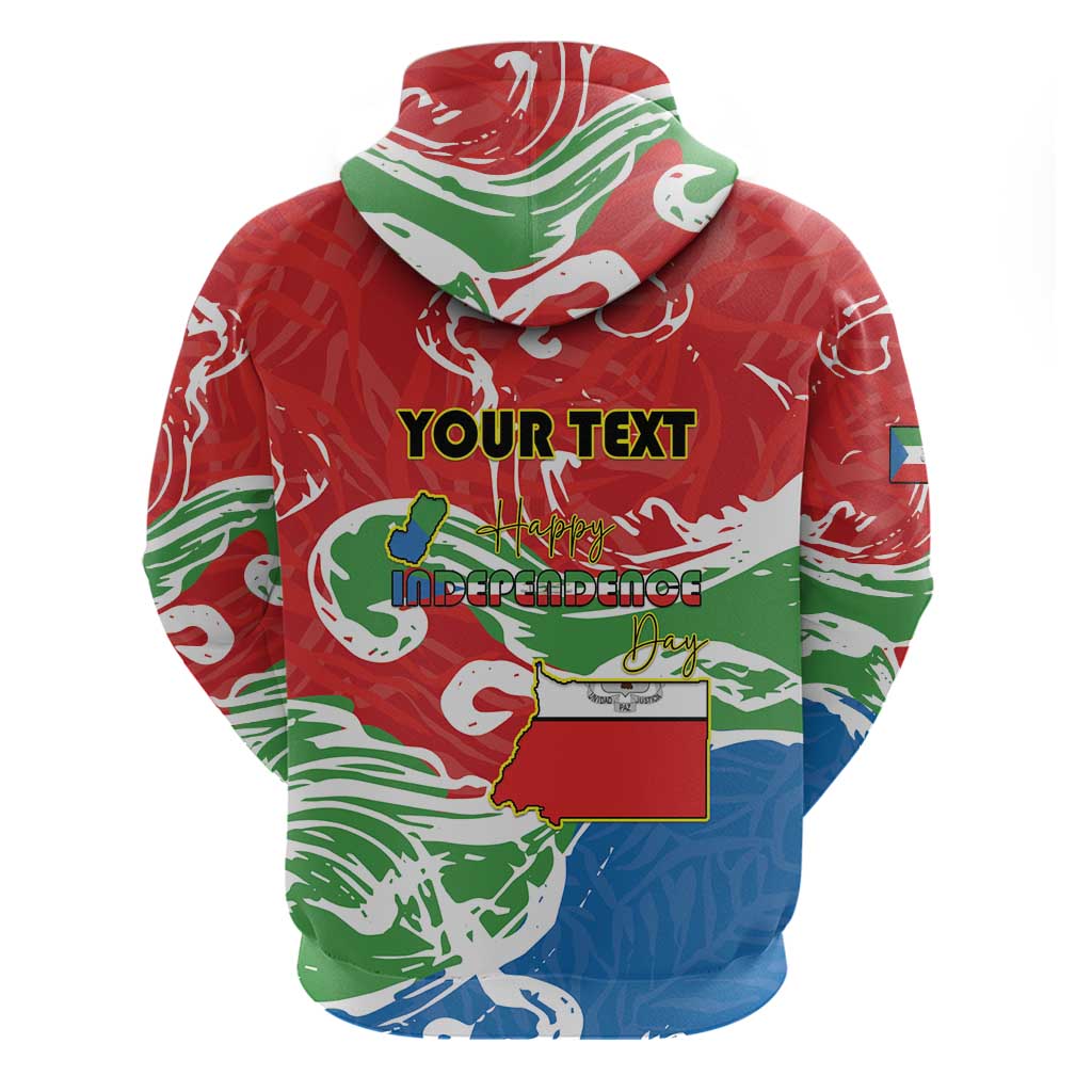 Personalized Equatorial Guinea Independence Day Zip Hoodie Coat Of Arms With Map - Wonder Print Shop