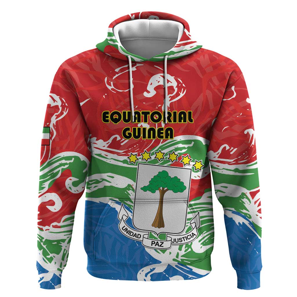 Personalized Equatorial Guinea Independence Day Zip Hoodie Coat Of Arms With Map - Wonder Print Shop