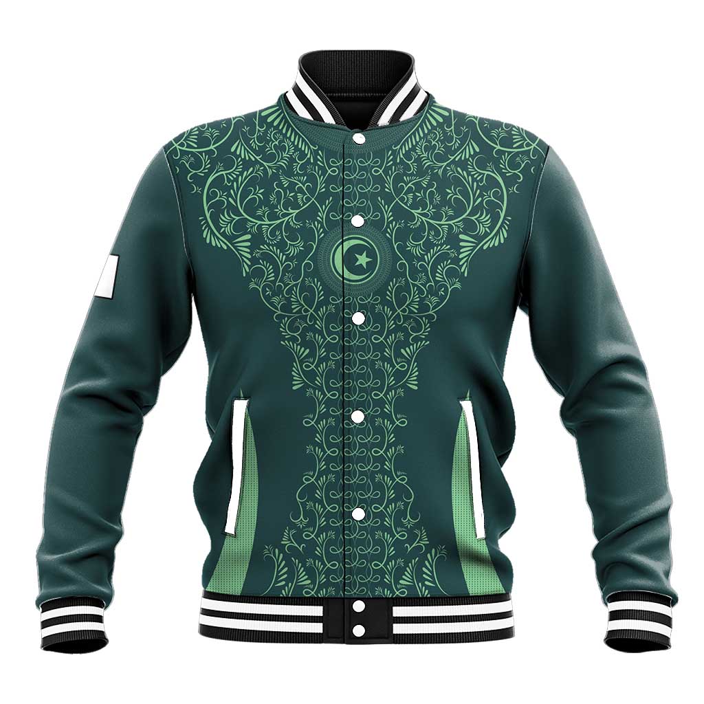 Custom Algeria Football Baseball Jacket Come On Greens - Wonder Print Shop