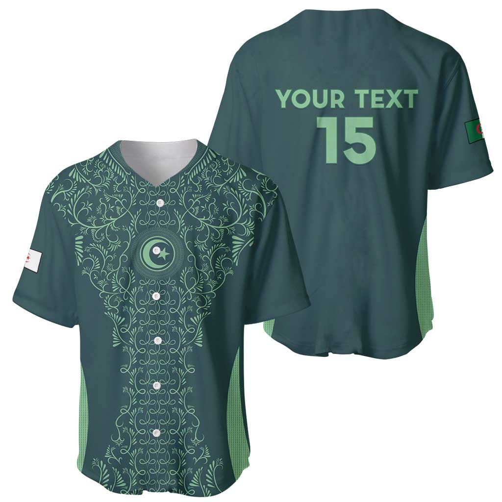 Custom Algeria Football Baseball Jersey Come On Greens - Wonder Print Shop