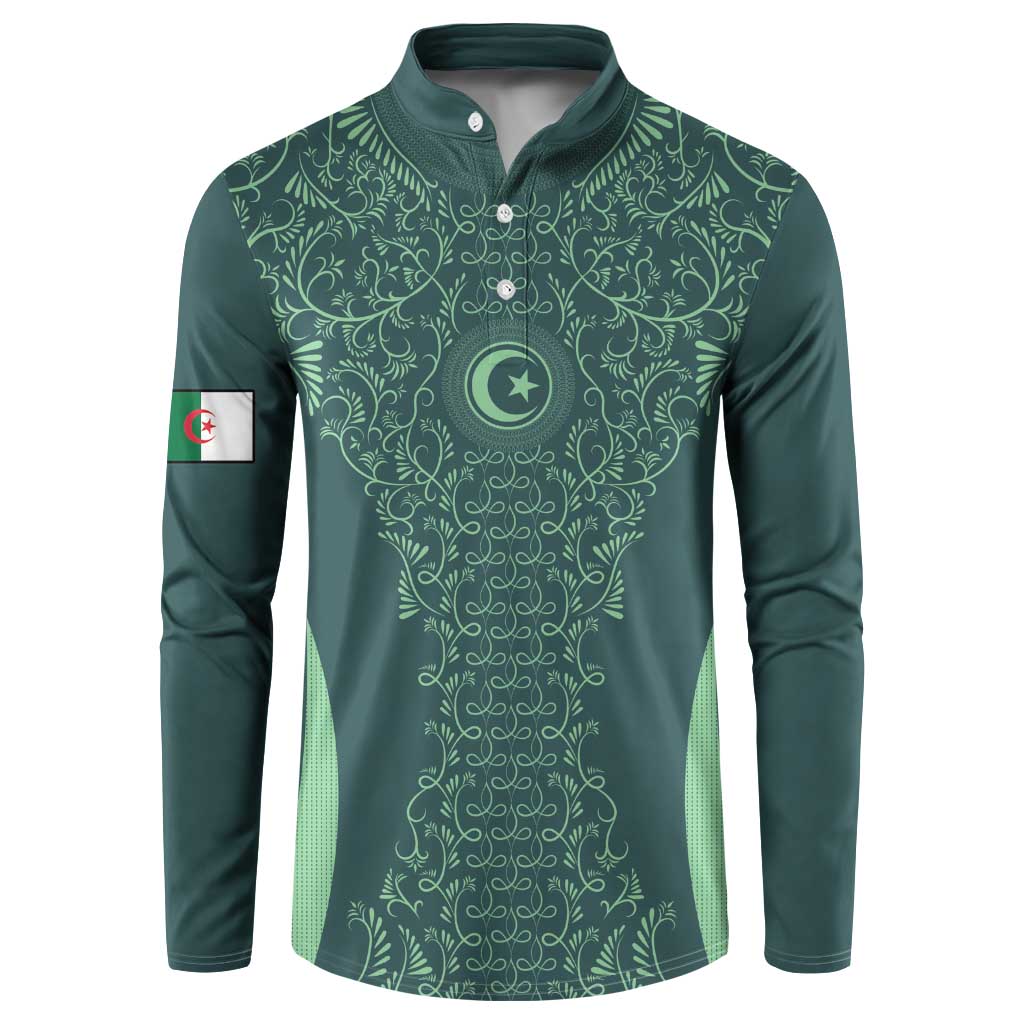 Custom Algeria Football Button Sweatshirt Come On Greens - Wonder Print Shop