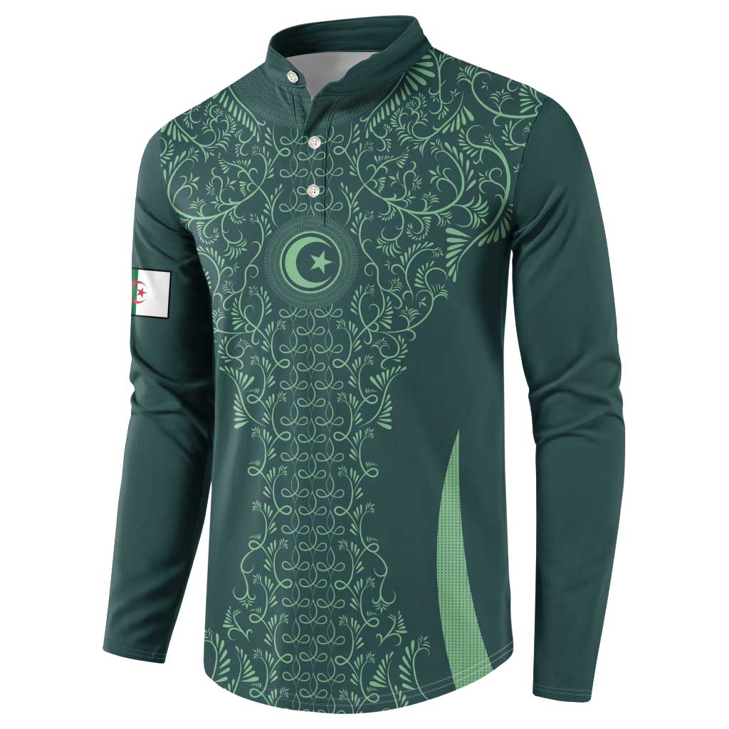 Custom Algeria Football Button Sweatshirt Come On Greens - Wonder Print Shop